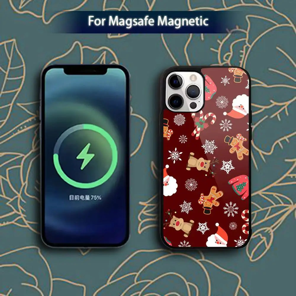 Christmas Santa Claus Phone Case for iPhone 11–17 Series | MagSafe Magnetic Wireless Charging Cover