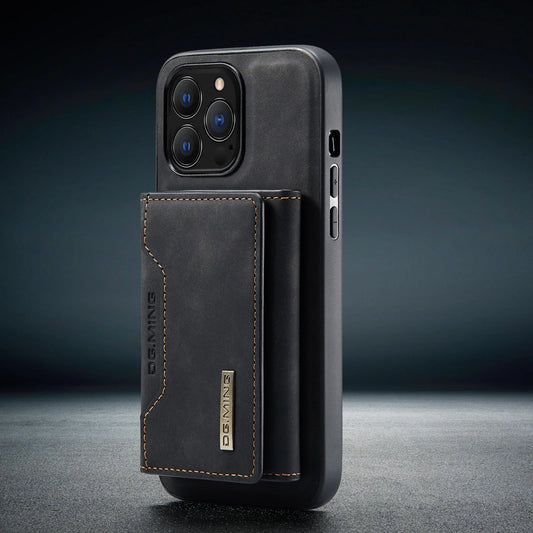 2 In 1 Detachable Magnetic Leather Case for IPhone 16 17 Pro Max 15 Wallet Cover Cards Holder Pocket