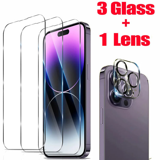 HD Tempered Glass Screen & Camera Lens Protector – iPhone 11–17 Series