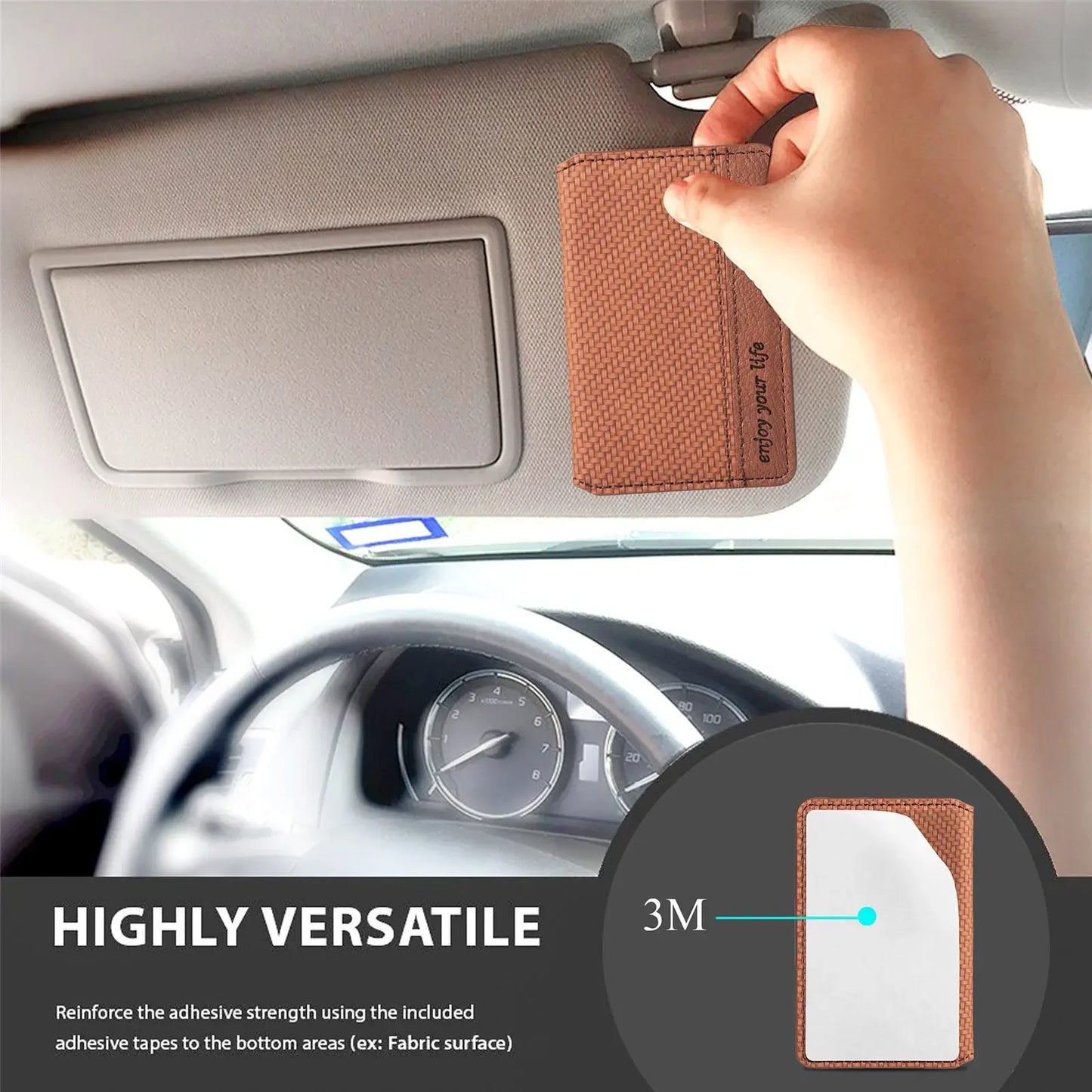 1PC PU Leather Phone Card Holder | Adhesive Sticker Wallet Case with Multiple Card Slots & Phone Stand Supporter