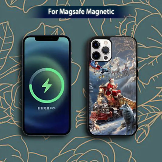 Christmas Santa Claus Phone Case for iPhone 11–17 Series | MagSafe Magnetic Wireless Charging Cover