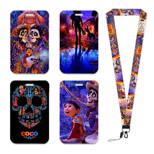 Disney Coco Card Holder with Retractable Clip & Neck Strap | Credit Card, ID Badge Holder, Keychain & Phone Lanyard Accessory