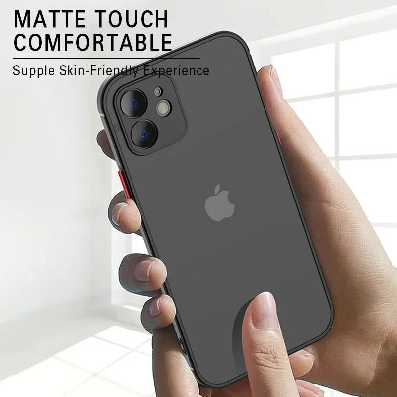 Matte Phone Case For iPhone 14 13 12 15 Pro Max Mini Luxury Soft Silicone Shockproof Case For iPhone 11 XS MAX X XR