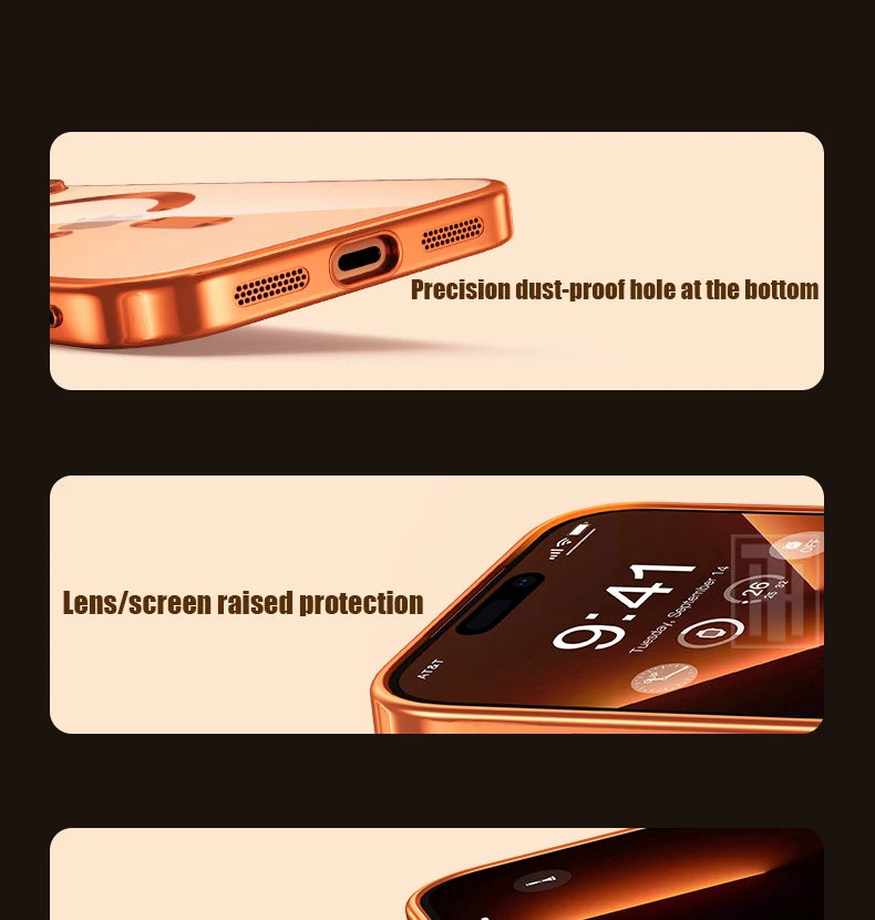 Lightweight Soft TPU Plating Case for iPhone 17 pro max 17 Air 16 15 14 13 12 11 Pro Max Plus Maga safe Magnetic Lens Protect Clear Cover