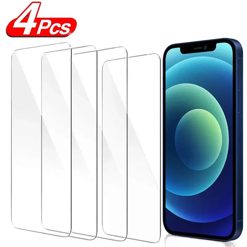 4pcs Tempered Glass Screen Protector – Full Coverage for iPhone 6S–16 Pro Max