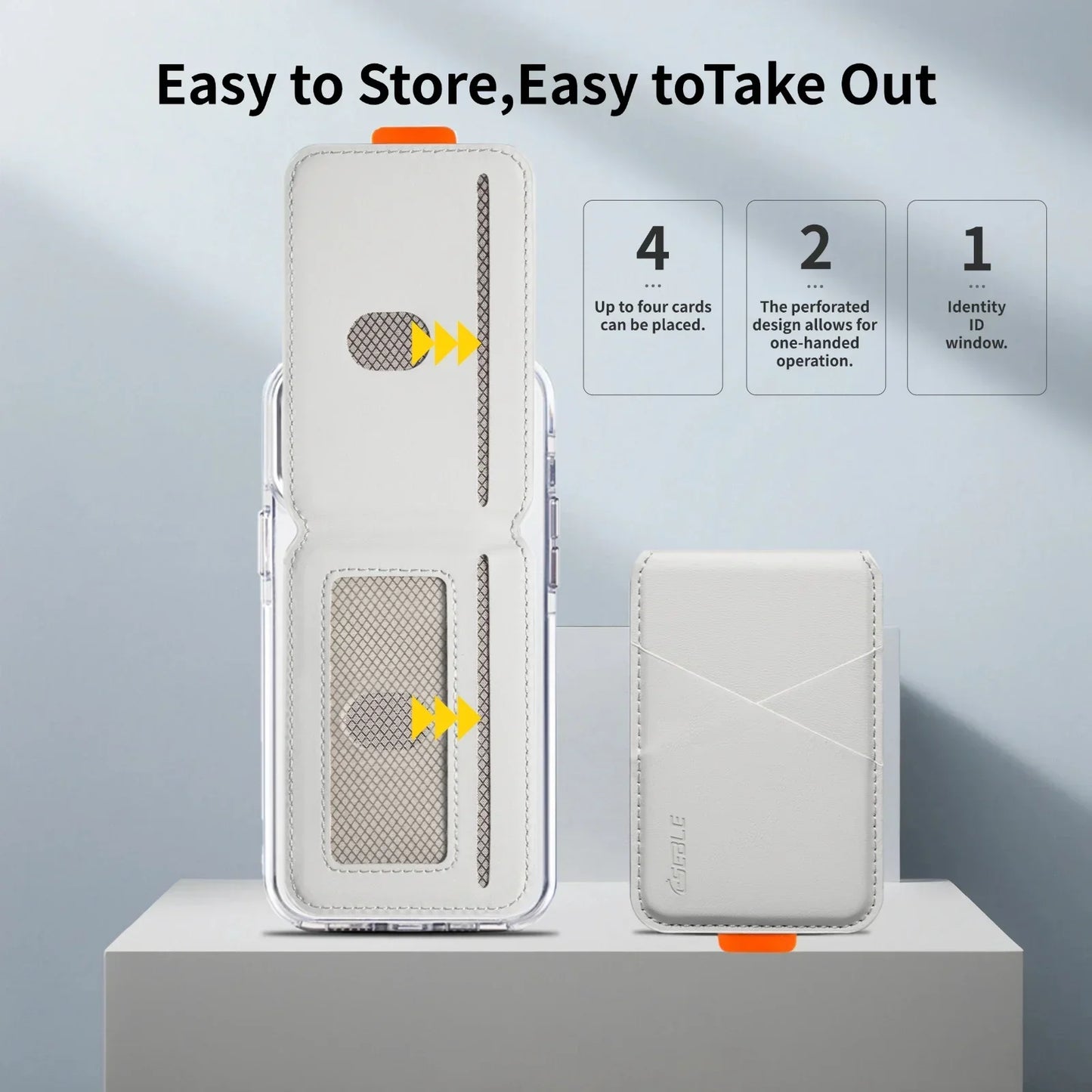 Luxury Leather MagSafe Magnetic Card Holder | RFID Anti-Skimming Wallet for Bank & ID Cards