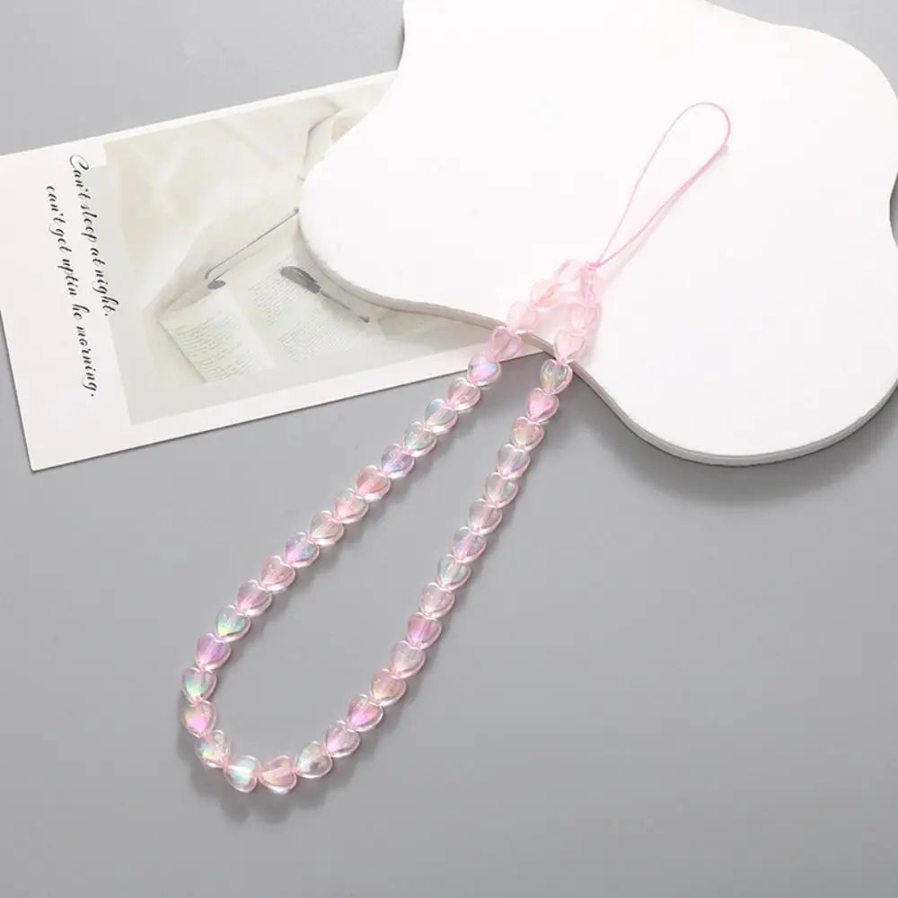 Beaded Phone Charm Strap – Handmade Star & Pearl Lanyard