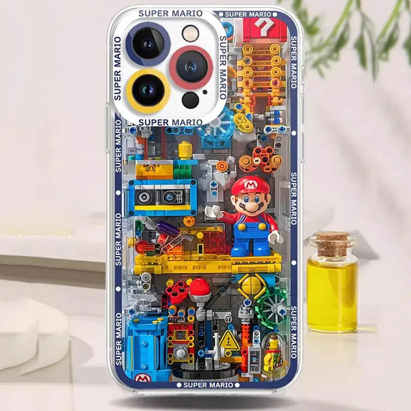 Super Mario Bros Game Case For Iphone 15 Pro Max 16 11 14 13 12 11 Plus Cover Silicone Transparent