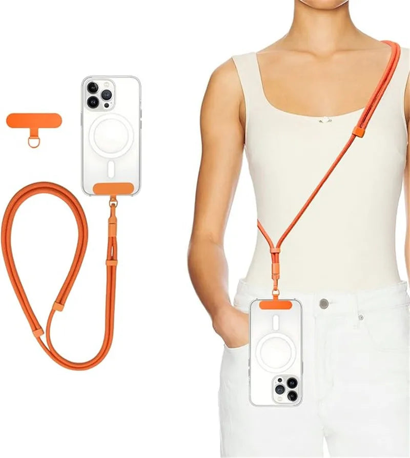 Universal Minimalist Crossbody Phone Lanyard with Adjustable Wrist Strap | Drop-Proof Design & Tether Tabs for All Mobile Phones