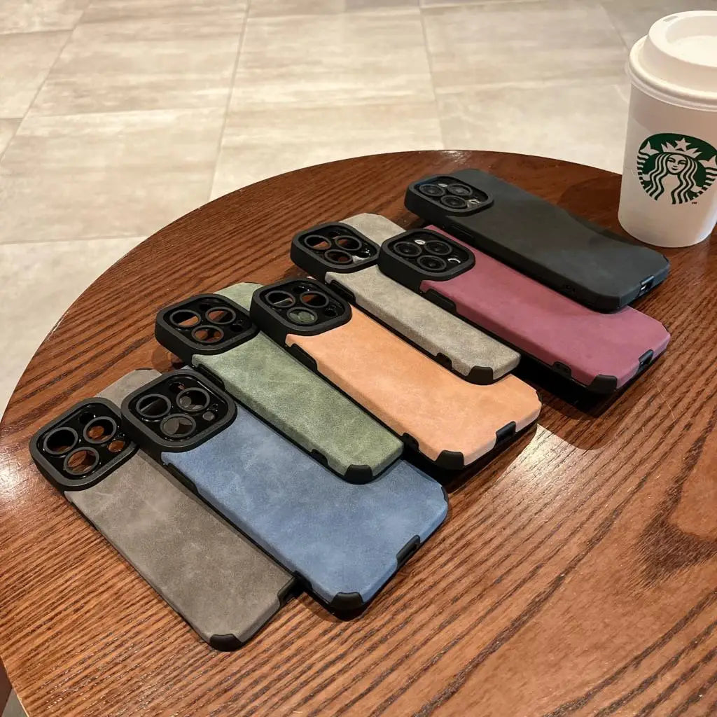 Fashion Phone Case For iPhone 17 Air 16 Pro Max 16 Plus Fur Leather Full Lens Protection Cases Cover