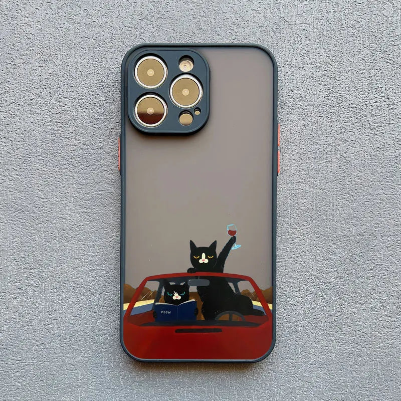 Funny Cat Daily Life Phone Case For iPhone 11 Case iPhone 12 Pro Max Mini 13 Pro Max 7 8 Plus XR XS X Shockproof Covers
