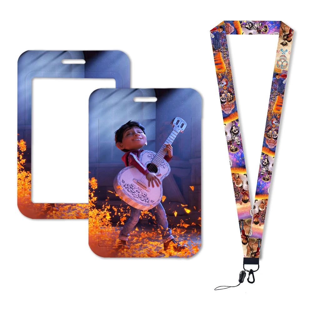 Disney Coco Card Holder with Retractable Clip & Neck Strap | Credit Card, ID Badge Holder, Keychain & Phone Lanyard Accessory