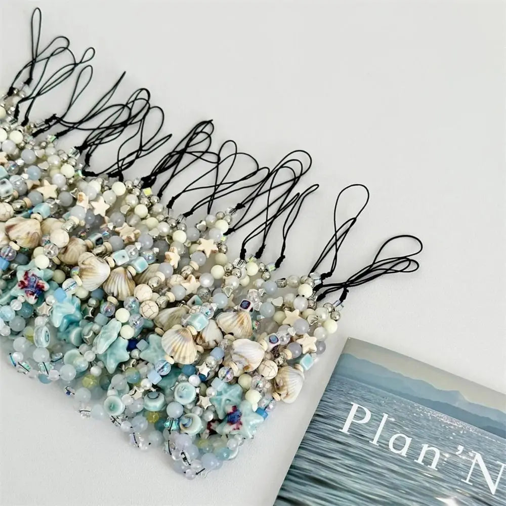 Beaded Phone Charm Strap – Handmade Star & Pearl Lanyard