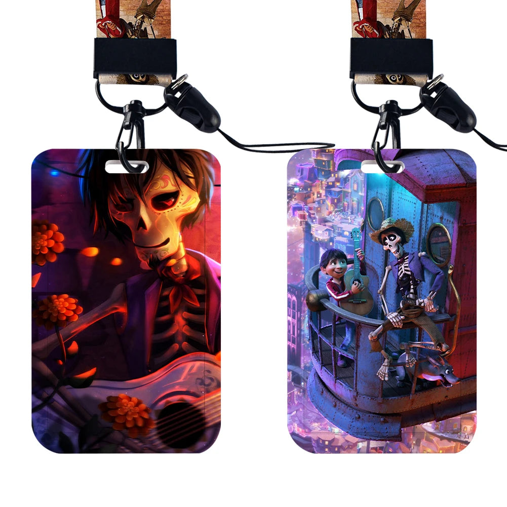 Disney Coco Card Holder with Retractable Clip & Neck Strap | Credit Card, ID Badge Holder, Keychain & Phone Lanyard Accessory