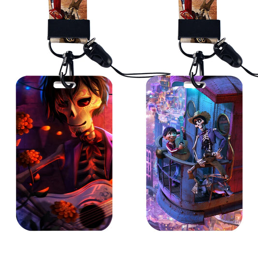 Disney Coco Card Holder with Retractable Clip & Neck Strap | Credit Card, ID Badge Holder, Keychain & Phone Lanyard Accessory
