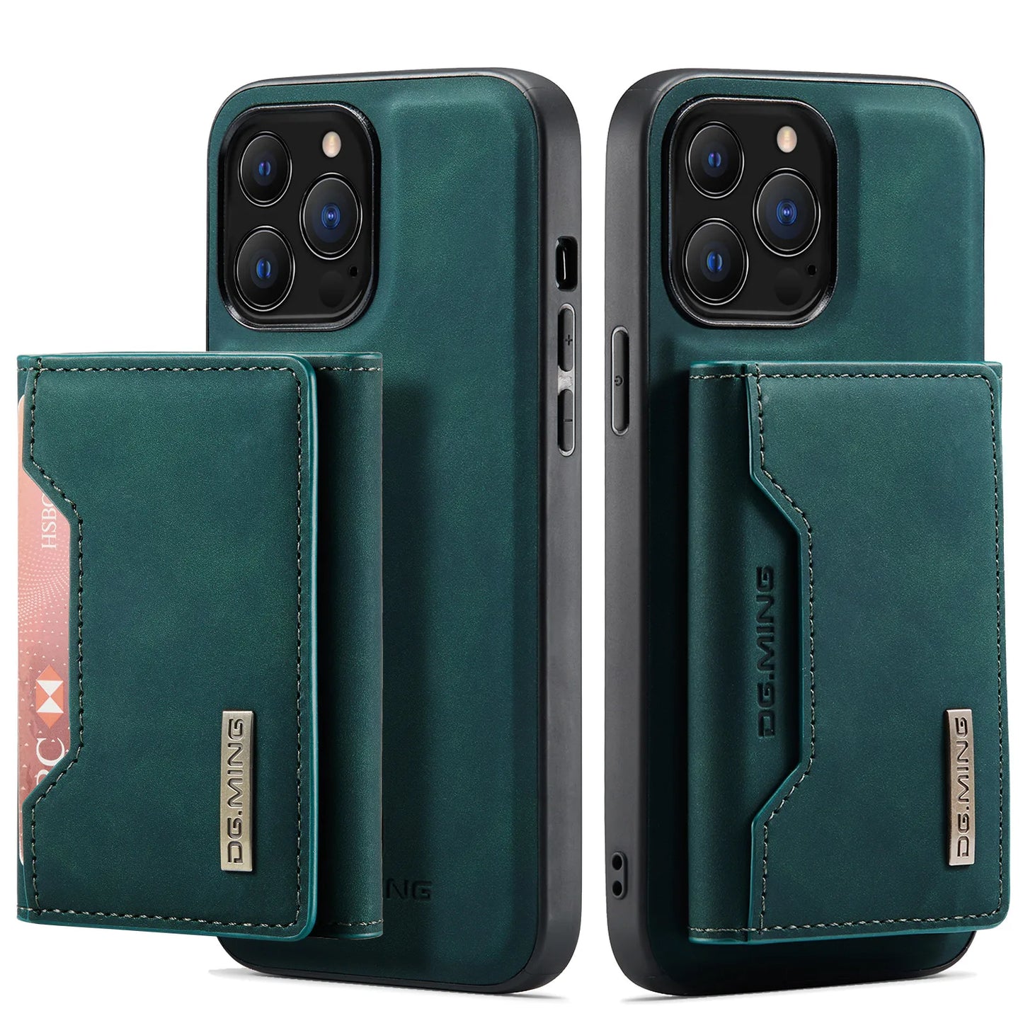 2 In 1 Detachable Magnetic Leather Case for IPhone 16 17 Pro Max 15 Wallet Cover Cards Holder Pocket