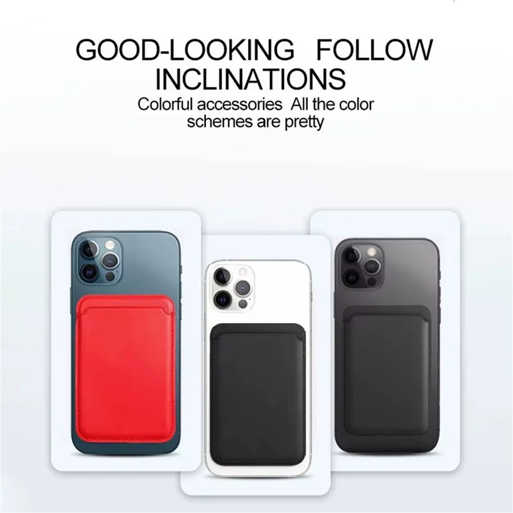 Leather MagaSafe Wallet & Magnetic Case for iPhone & Samsung | Magnet Card Holder Phone Cover