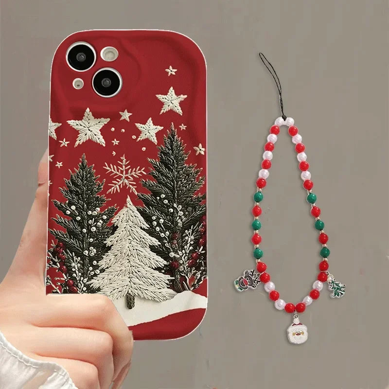 Christmas Tree Chain Phone Case for iPhone 15–16-17 Series | Soft Winter Holiday Cover