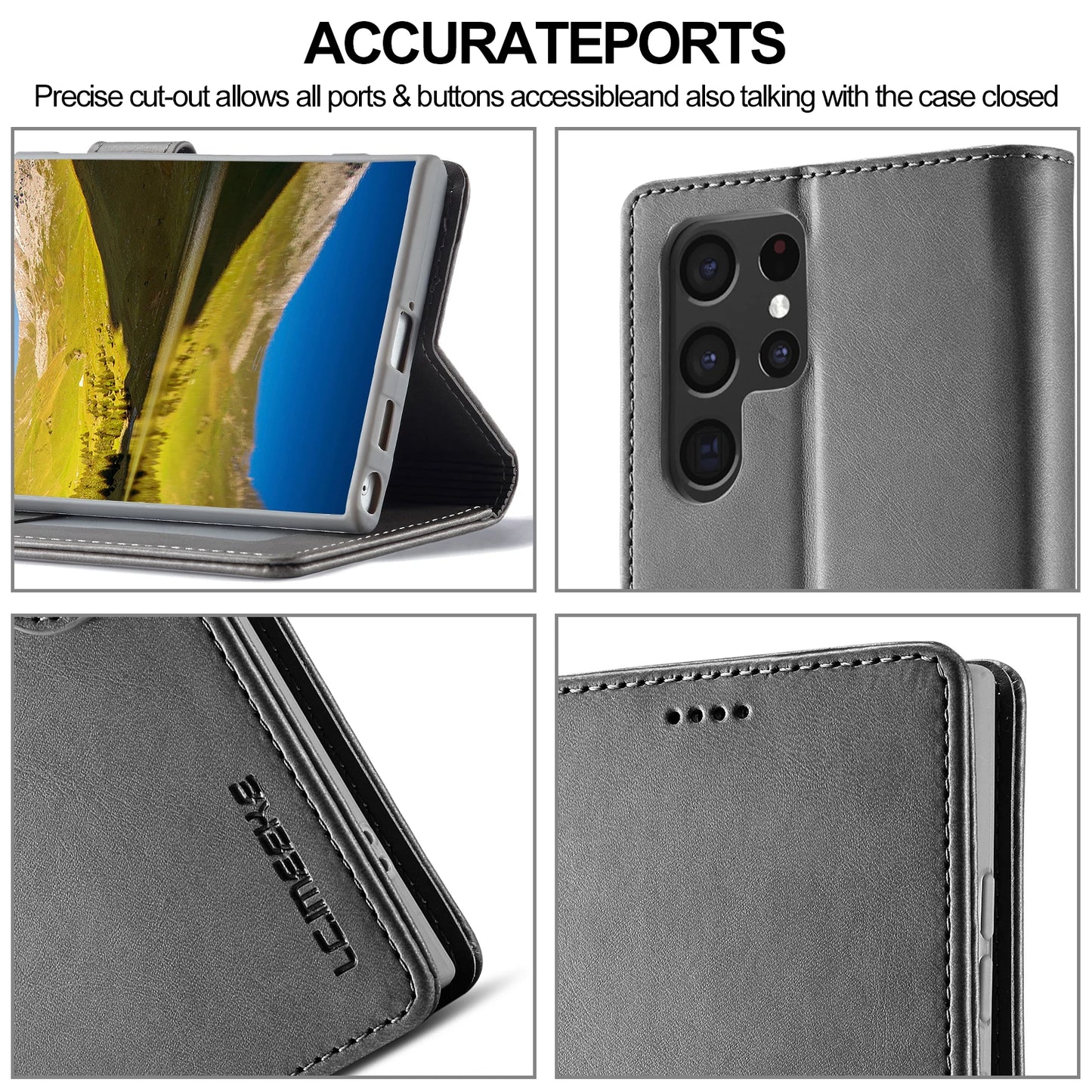 Leather Wallet Case For Samsung Galaxy S25 S24 S23 S22 Ultra S21 S20 FE S10 S9 Plus Note20 10 Plus Business Flip Card Cover