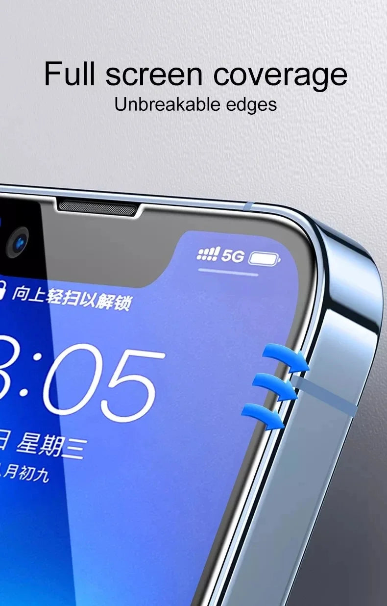 1-4PCS 9D Protective Glass For iPhone 16 15 11 12 13 14 Pro Max 15Plus Screen Protector For iPhone XR X XS MAX Tempered Glass