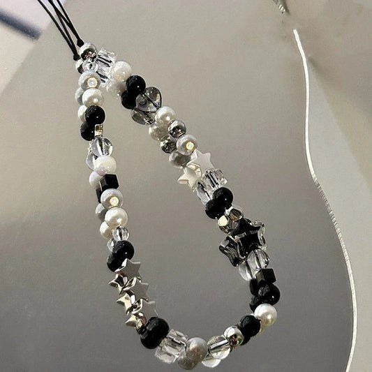 Star Pearl Beaded Phone Charm – Handmade Summer Lanyard Strap