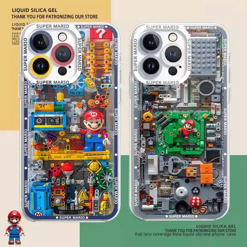 Super Mario Bros Game Case For Iphone 15 Pro Max 16 11 14 13 12 11 Plus Cover Silicone Transparent