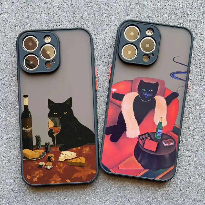 Funny Cat Daily Life Phone Case For iPhone 11 Case iPhone 12 Pro Max Mini 13 Pro Max 7 8 Plus XR XS X Shockproof Covers