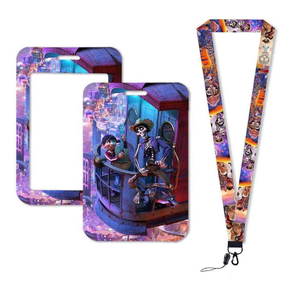 Disney Coco Card Holder with Retractable Clip & Neck Strap | Credit Card, ID Badge Holder, Keychain & Phone Lanyard Accessory