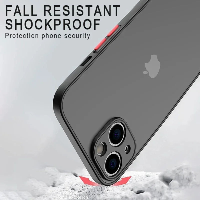 Matte Phone Case For iPhone 14 13 12 15 Pro Max Mini Luxury Soft Silicone Shockproof Case For iPhone 11 XS MAX X XR
