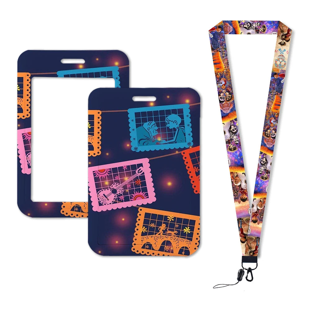 Disney Coco Card Holder with Retractable Clip & Neck Strap | Credit Card, ID Badge Holder, Keychain & Phone Lanyard Accessory