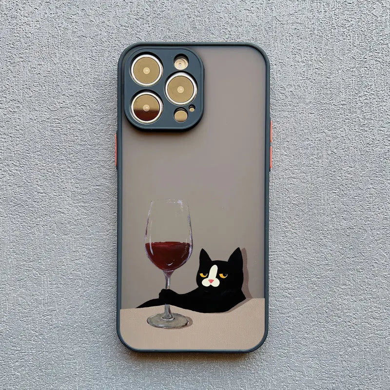 Funny Cat Daily Life Phone Case For iPhone 11 Case iPhone 12 Pro Max Mini 13 Pro Max 7 8 Plus XR XS X Shockproof Covers