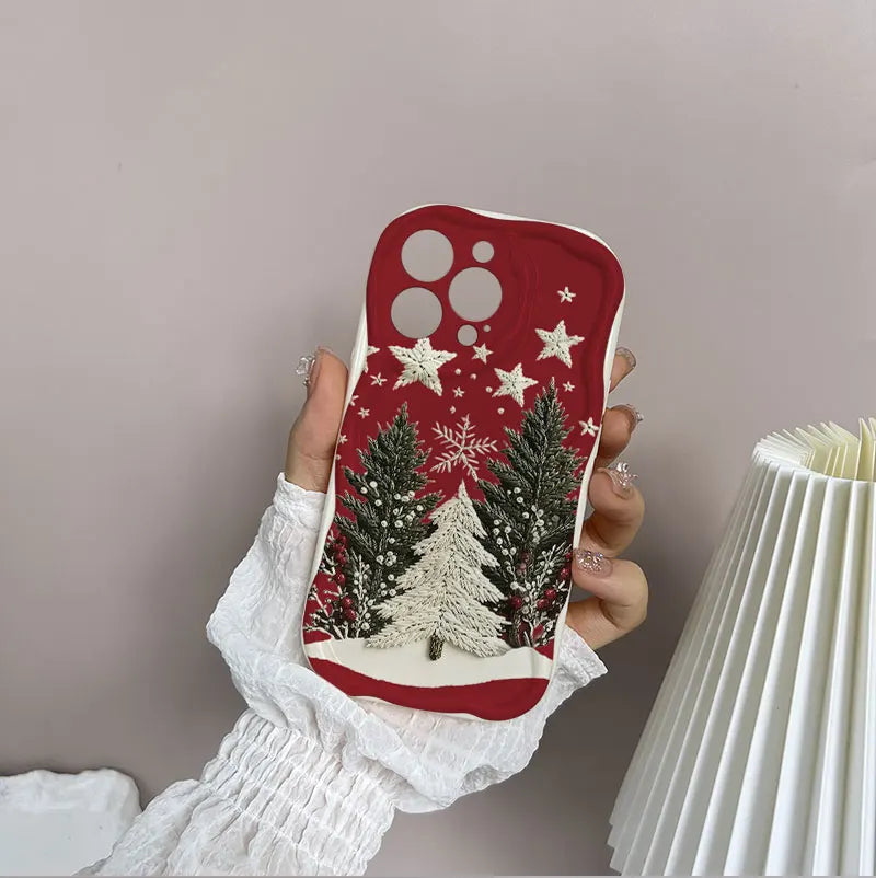 Christmas Tree Chain Phone Case for iPhone 11–14 Series | Soft Winter Holiday Cover