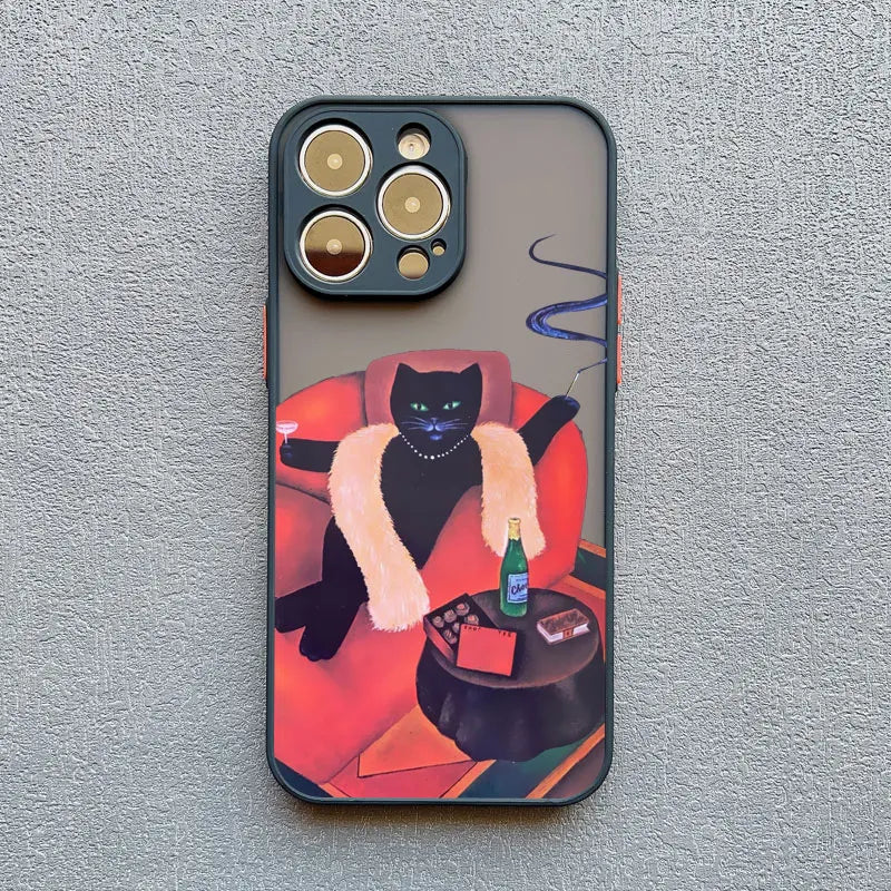 Funny Cat Daily Life Phone Case For iPhone 11 Case iPhone 12 Pro Max Mini 13 Pro Max 7 8 Plus XR XS X Shockproof Covers
