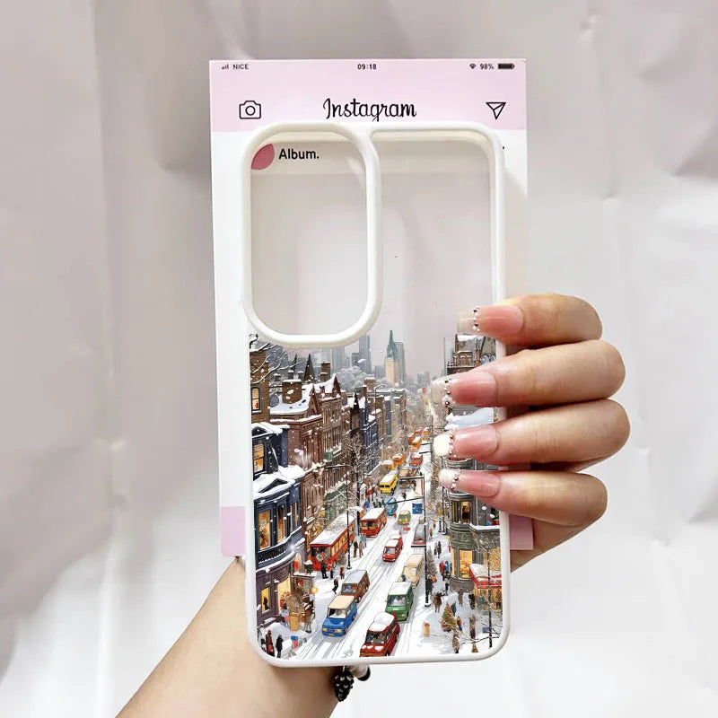 Cute Winter Snow Christmas Santa Case for Samsung Galaxy S23–S25 Series | Clear Holiday Phone Cover
