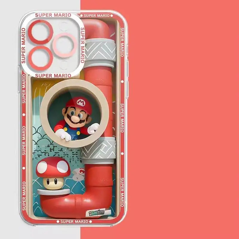 Super Mario Bros Game Case For Iphone 15 Pro Max 16 11 14 13 12 11 Plus Cover Silicone Transparent