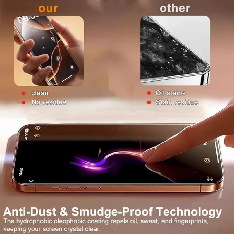 5pcs Big Arc Edge Tempered Glass – Easy Install Screen Protector for iPhone 11–17 / Air