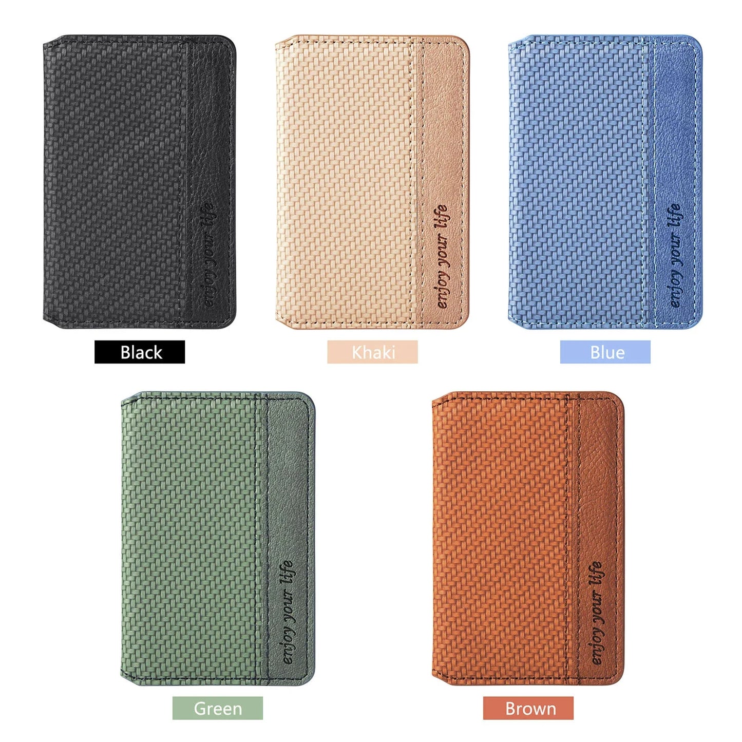 1PC PU Leather Phone Card Holder | Adhesive Sticker Wallet Case with Multiple Card Slots & Phone Stand Supporter