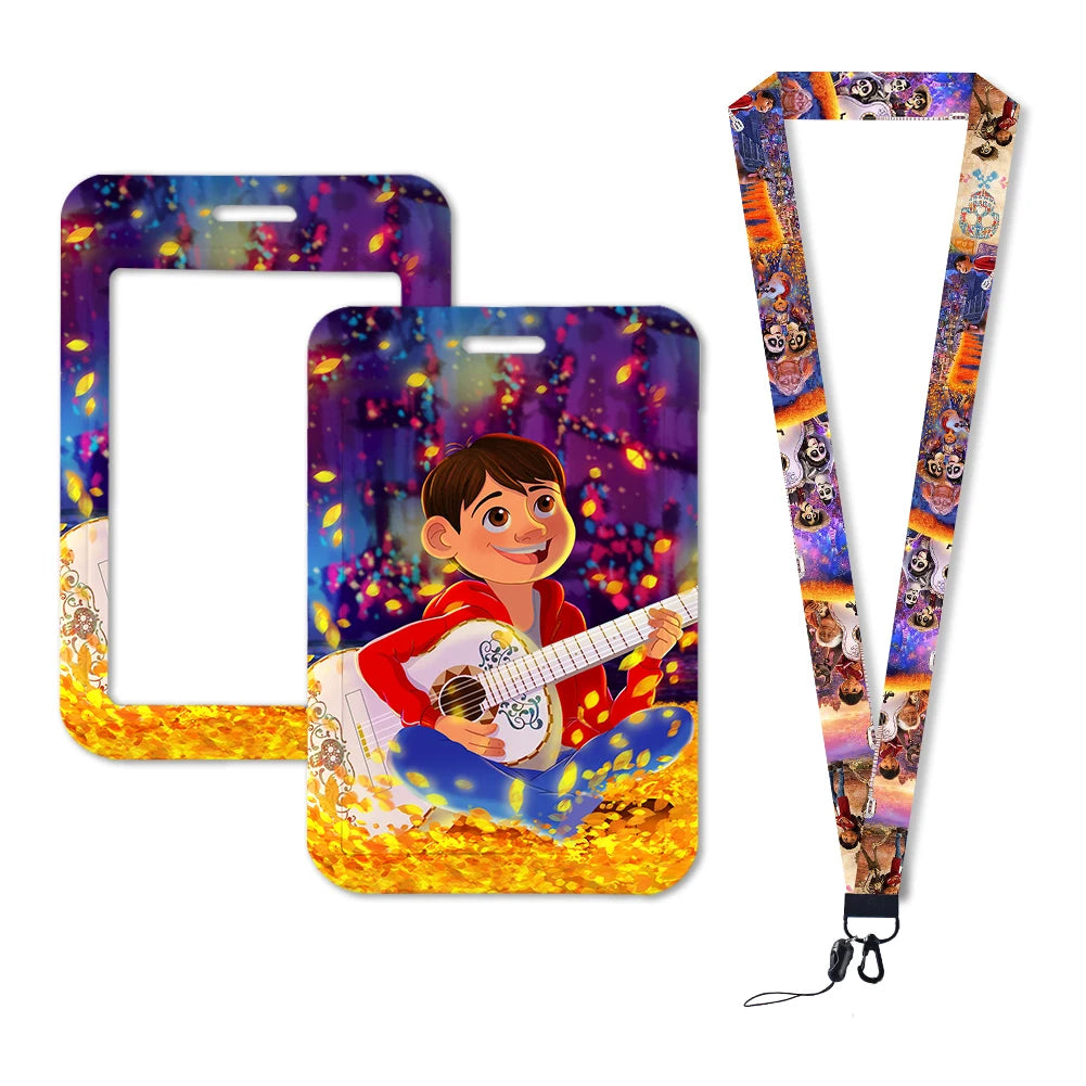 Disney Coco Card Holder with Retractable Clip & Neck Strap | Credit Card, ID Badge Holder, Keychain & Phone Lanyard Accessory
