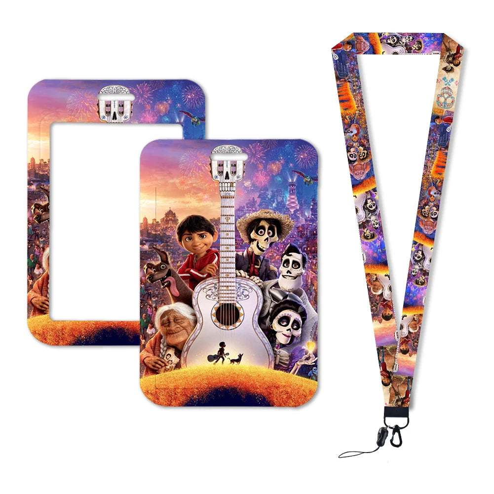 Disney Coco Card Holder with Retractable Clip & Neck Strap | Credit Card, ID Badge Holder, Keychain & Phone Lanyard Accessory