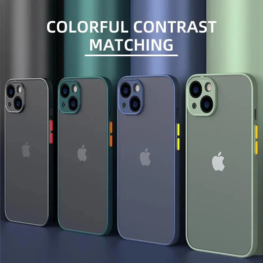 Matte Phone Case For iPhone 14 13 12 15 Pro Max Mini Luxury Soft Silicone Shockproof Case For iPhone 11 XS MAX X XR