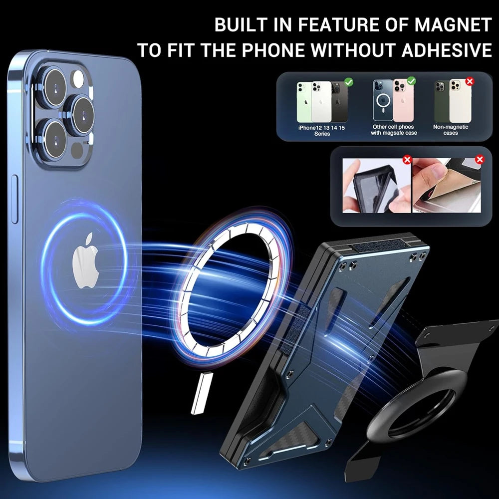 Magnetic MagSafe Wallet for iPhone | Metal Card Holder with AirTag Slot, RFID Blocking & Money Clip – MagSafe Compatible
