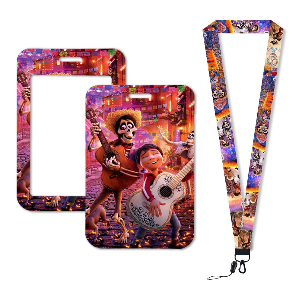 Disney Coco Card Holder with Retractable Clip & Neck Strap | Credit Card, ID Badge Holder, Keychain & Phone Lanyard Accessory