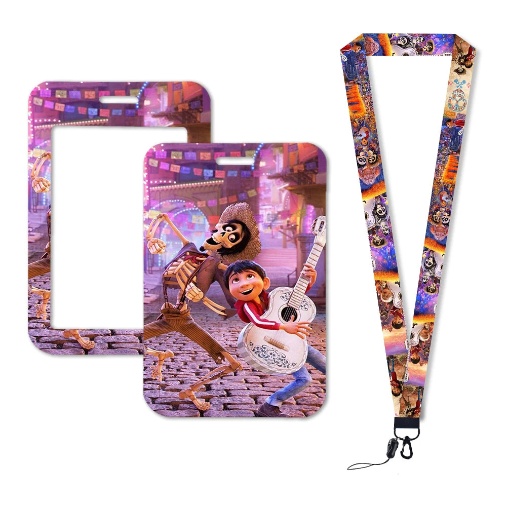 Disney Coco Card Holder with Retractable Clip & Neck Strap | Credit Card, ID Badge Holder, Keychain & Phone Lanyard Accessory