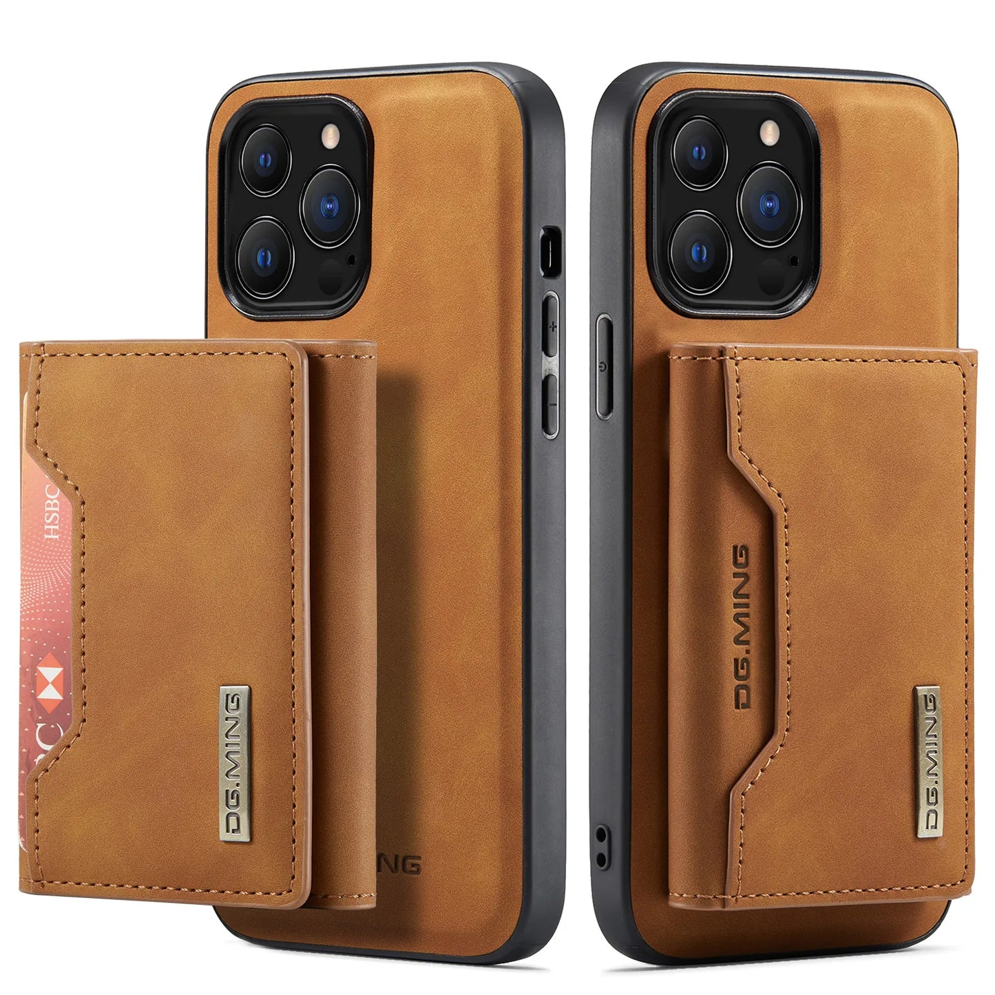 2 In 1 Detachable Magnetic Leather Case for IPhone 16 17 Pro Max 15 Wallet Cover Cards Holder Pocket