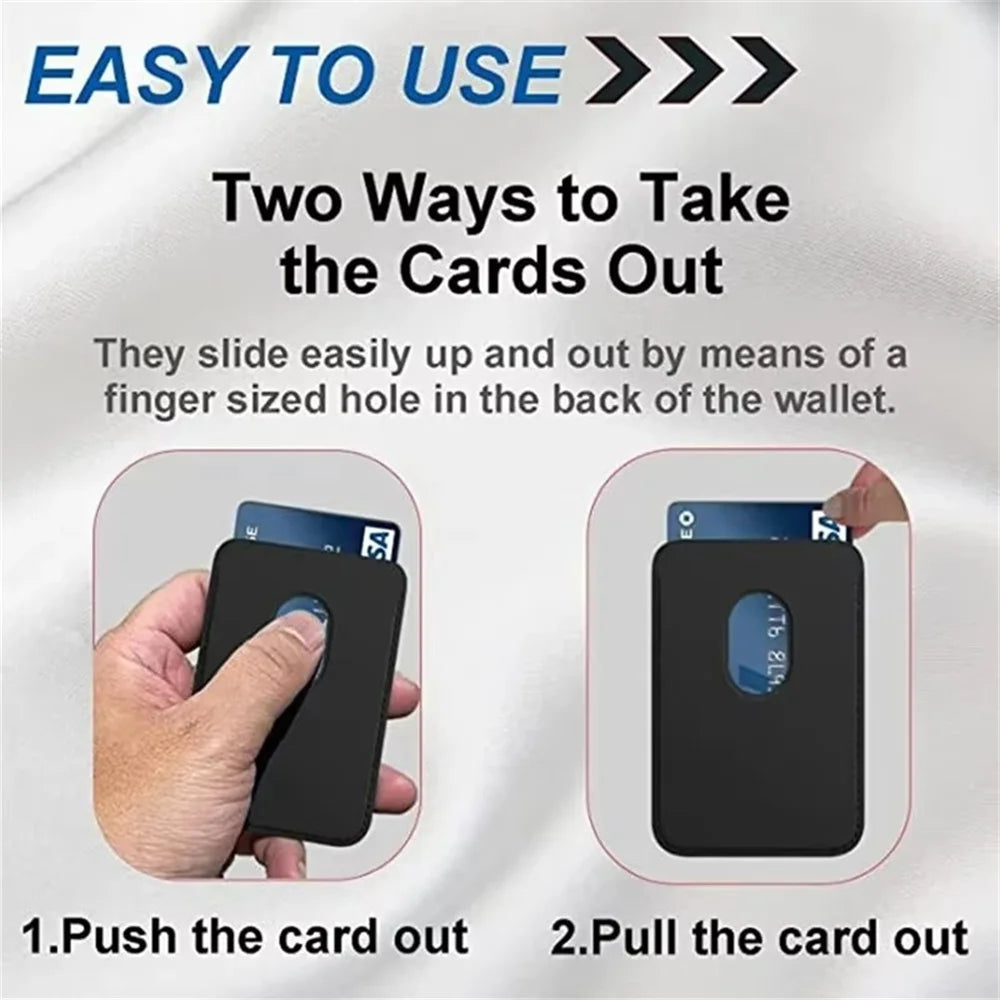 Leather MagaSafe Wallet & Magnetic Case for iPhone & Samsung | Magnet Card Holder Phone Cover