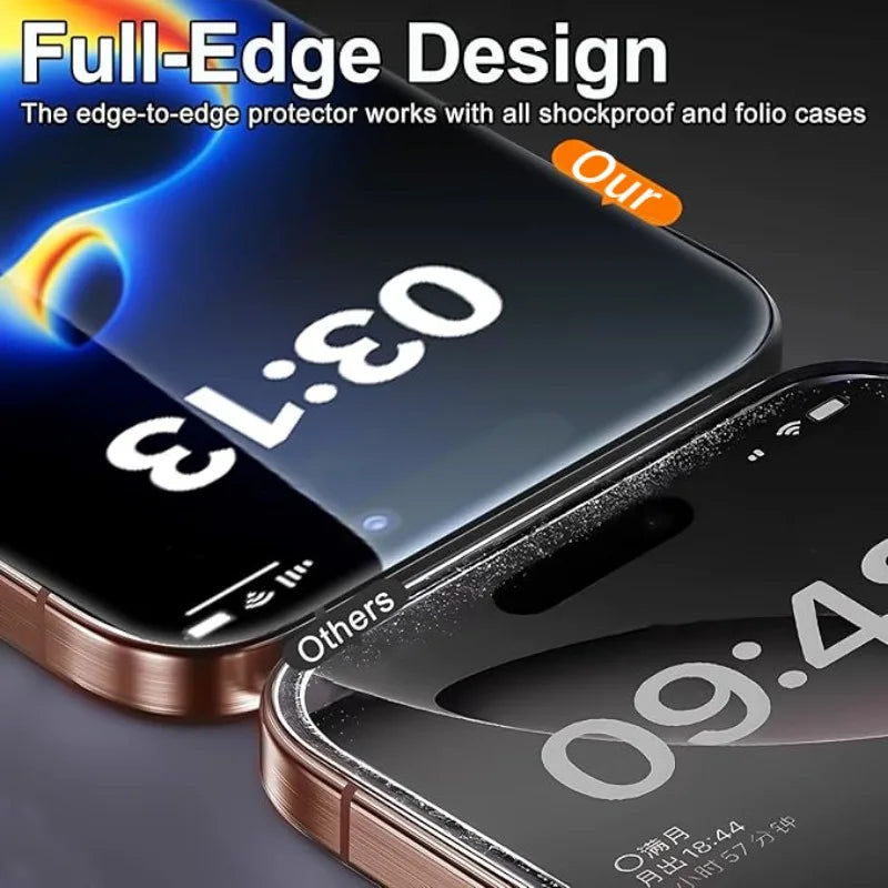 5pcs Big Arc Edge Tempered Glass – Easy Install Screen Protector for iPhone 11–17 / Air