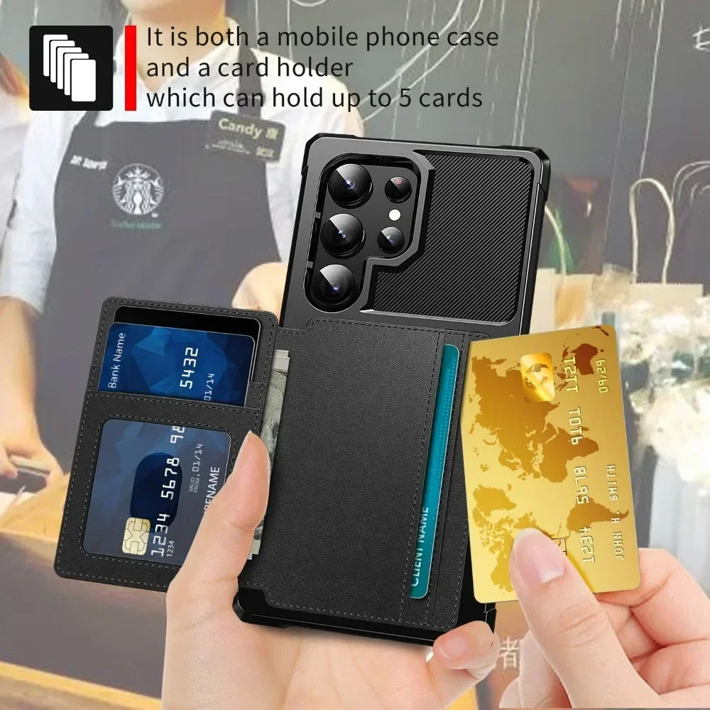 Card Wallet Case for Samsung Galaxy S24 S23 FE S25 S23 Plus S22 S21 Ultra