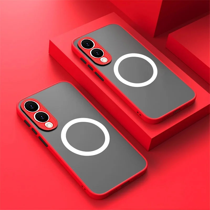 Matte Magnetic Case For Samsung Galaxy S25 Edge S24 Ultra S23+ S22 S21 FE Translucent Cover