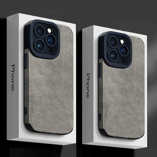 Fashion Phone Case For iPhone 15 14 13 12 11 Pro Max Fur Leather Full Lens Protection Cases Cover