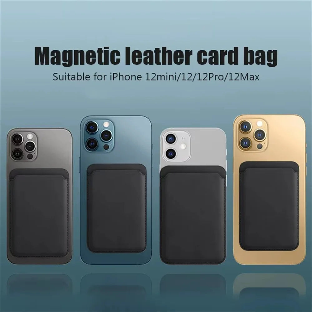 Leather MagaSafe Wallet & Magnetic Case for iPhone & Samsung | Magnet Card Holder Phone Cover